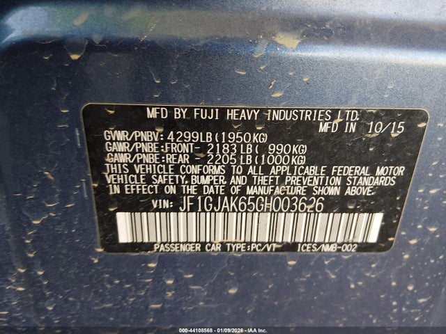 JF1GJAK65GH003626 Subaru Impreza 2.0i Limited