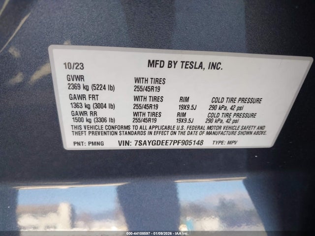 2023 TESLA MODEL Y 7SAYGDEE7PF905148 Photo 8