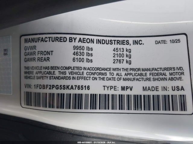 1FDBF2PG5SKA76516 Ford Transit-350 Cutaway