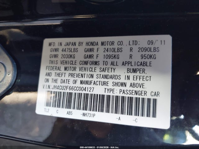 2012 ACURA TSX JH4CU2F66CC004127 Photo 8
