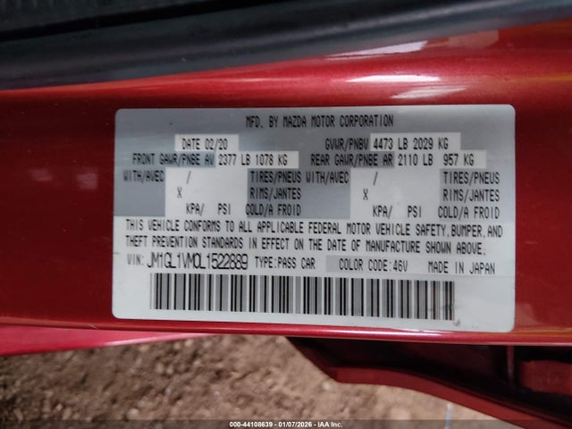 JM1GL1VM0L1522889 Mazda Mazda6 Touring