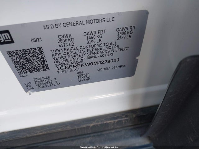 1GNERFKW0MJ228023 Chevrolet Traverse Fwd Ls