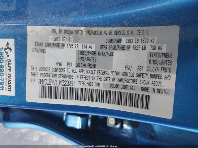 3MYDLBYV1JY323261 Toyota YARIS IA