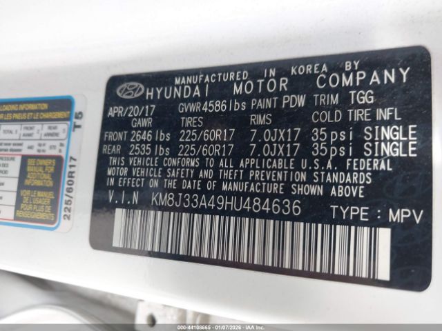 2017 HYUNDAI TUCSON KM8J33A49HU484636 Photo 8