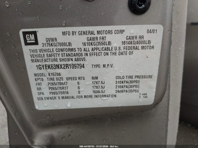 2002 CADILLAC ESCALADE 1GYEK63NX2R109794 Photo 8