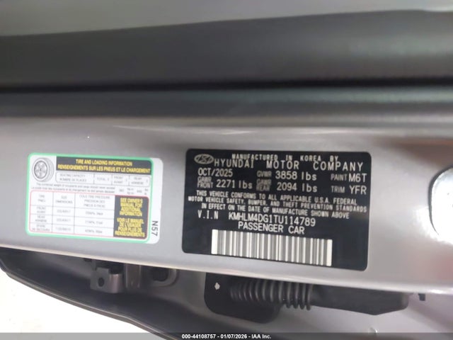 KMHLM4DG1TU114789 Hyundai Elantra Sel Sport