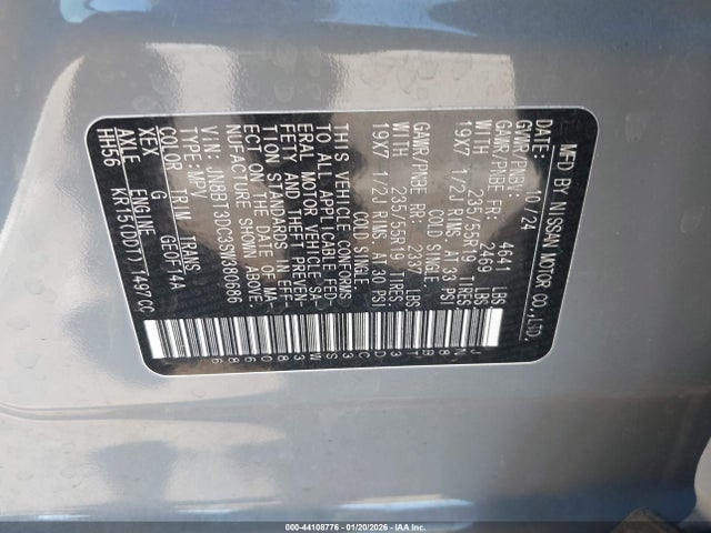 JN8BT3DC3SW380686 Nissan Rogue Platinum Fwd