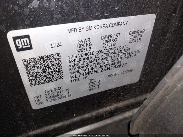 KL79MMSL2SB142672 Chevrolet Trailblazer Fwd Ls