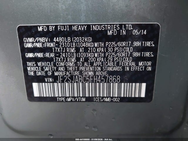 JF2SJABC5FH457868 Subaru Forester 2.5i