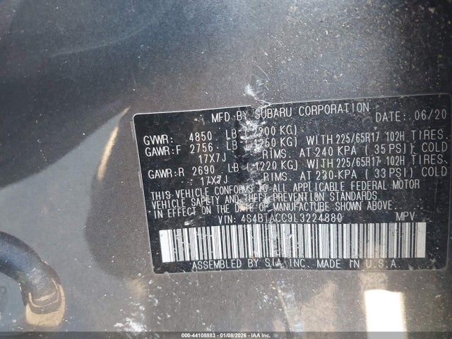 4S4BTACC9L3224880 Subaru Outback Premium