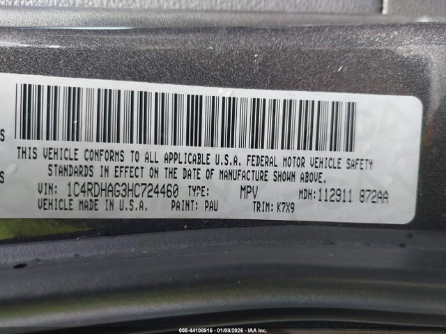 Dodge Durango Sxt Rwd 2017 1C4RDHAG3HC724460 Image 9