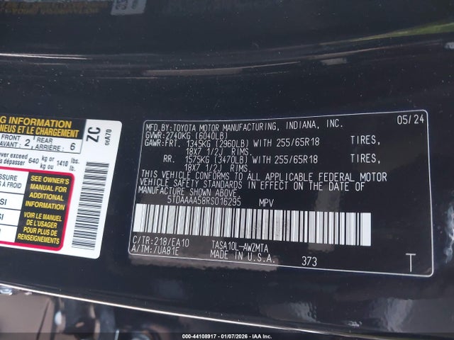 Toyota Grand Highlander Xle 2024 5TDAAAA58RS016295 Image 9