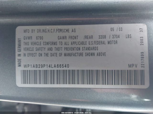 2004 PORSCHE CAYENNE WP1AB29P14LA66540 Photo 8