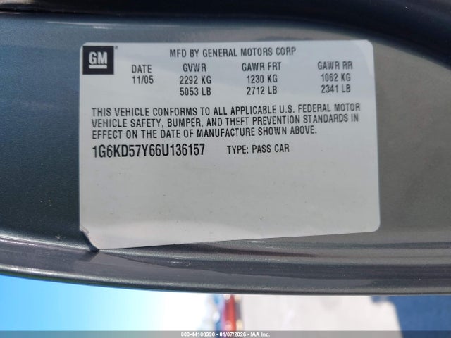 2006 CADILLAC DTS 1G6KD57Y66U136157 Photo 8