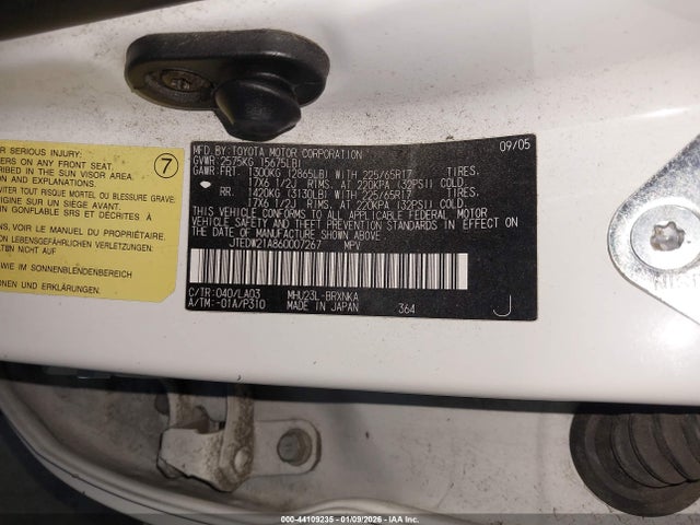 Продаж на аукціоні авто 2006 Toyota Highlander Hybrid Limited V6, vin: JTEDW21A860007267, номер лоту: 44109235