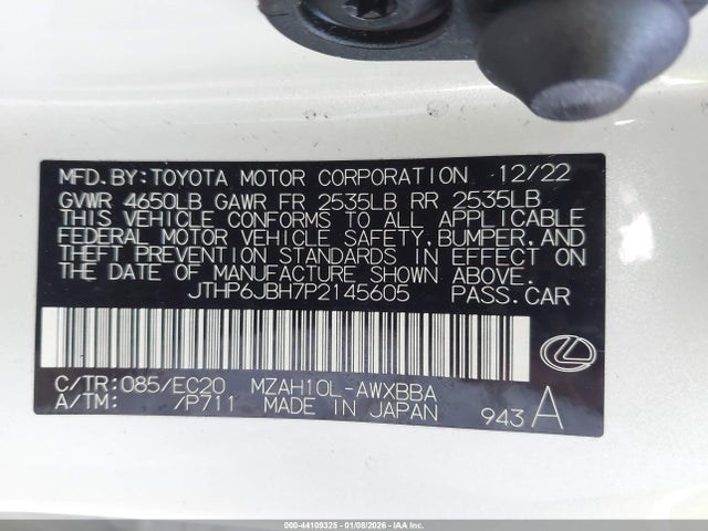 2023 LEXUS UX 250H JTHP6JBH7P2145605 Photo 8