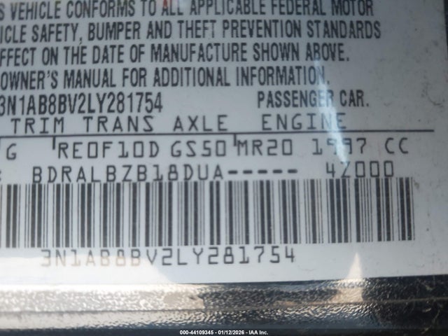 Nissan Sentra S Xtronic Cvt 2020 3N1AB8BV2LY281754 Image 9