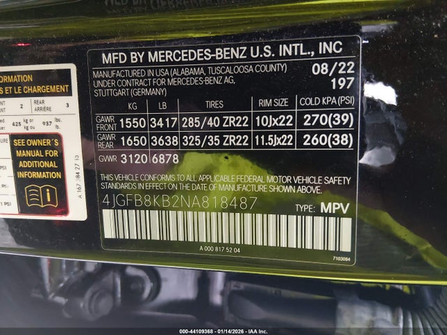 4JGFB8KB2NA818487 Mercedes-Benz Amg Gle 63 S 4matic