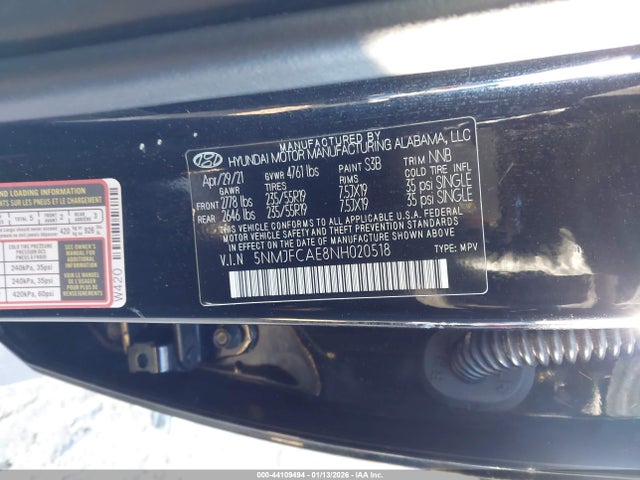 2022 HYUNDAI TUCSON 5NMJFCAE8NH020518 Photo 8