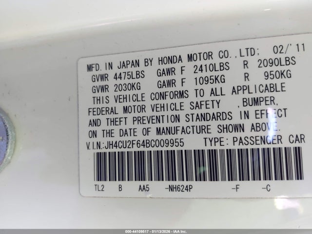 2011 ACURA TSX JH4CU2F64BC009955 Photo 8