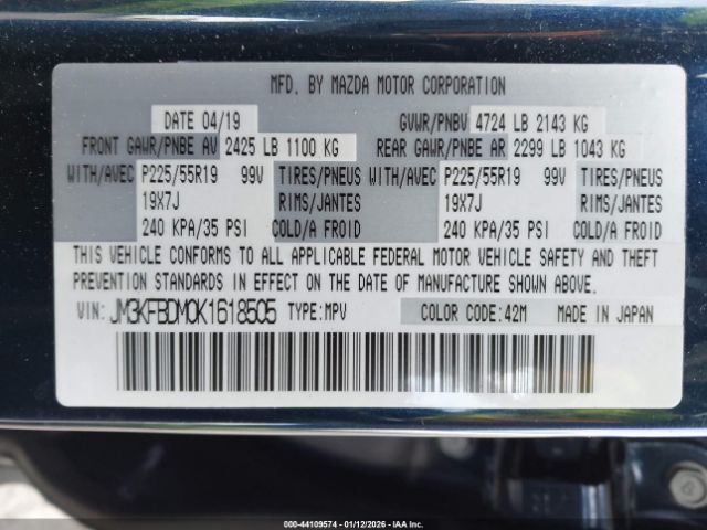 2019 MAZDA CX-5 JM3KFBDM0K1618505 Photo 8