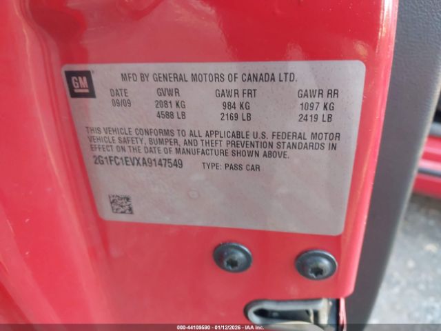 2010 CHEVROLET CAMARO 2G1FC1EVXA9147549 Photo 8