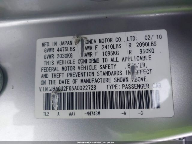 2010 ACURA TSX JH4CU2F65AC022728 Photo 8