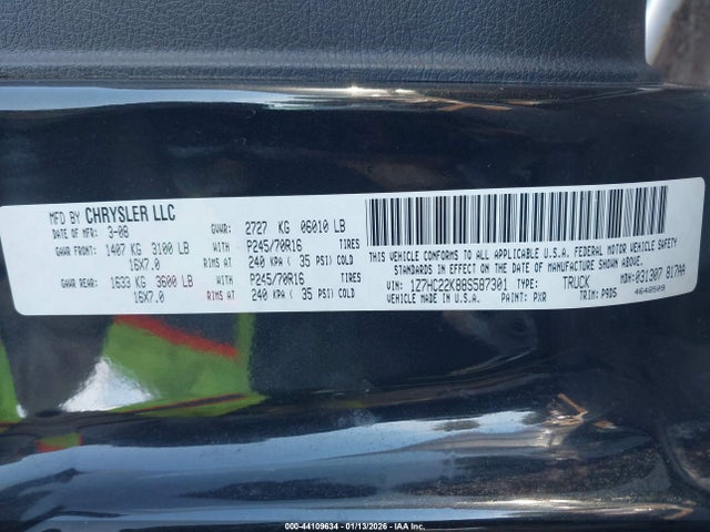 2008 MITSUBISHI RAIDER 1Z7HC22K88S587301 Photo 8