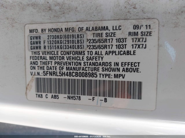 2012 HONDA ODYSSEY 5FNRL5H48CB008985 Photo 8
