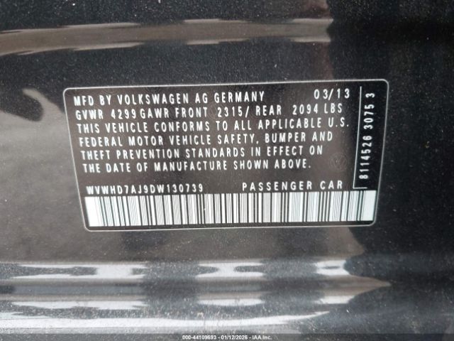 2013 VOLKSWAGEN GTI WVWHD7AJ9DW130739 Photo 8