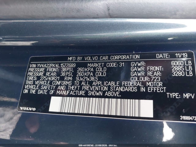 2020 VOLVO XC90 YV4A22PK4L1577689 Photo 8