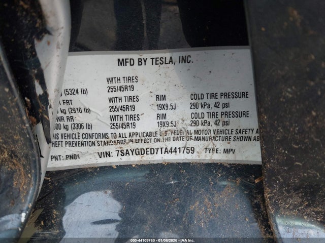 7SAYGDED7TA441759 Tesla Model Y Premium Rear-wheel Drive/standard Rear-wheel Drive