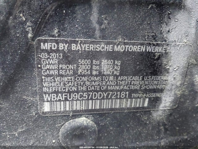 2013 BMW 550I WBAFU9C57DDY72181 Photo 8
