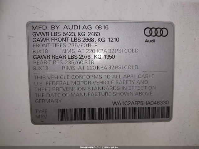 2017 AUDI Q5 WA1C2AFP5HA046330 Photo 8