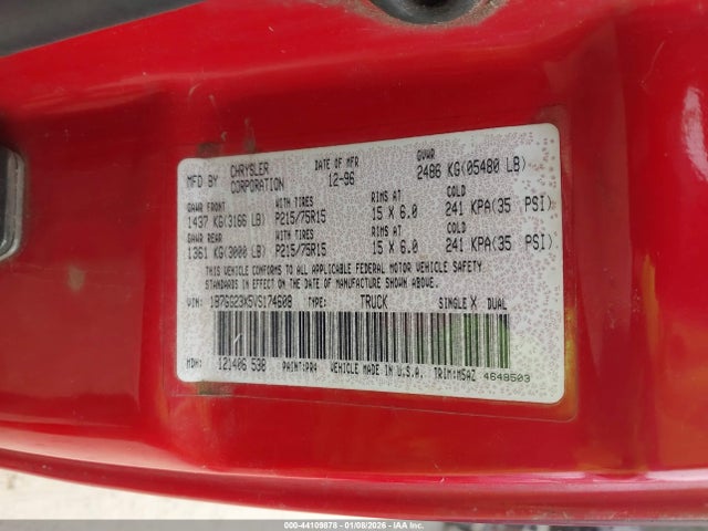 1997 DODGE DAKOTA 1B7GG23X5VS174608 Photo 8