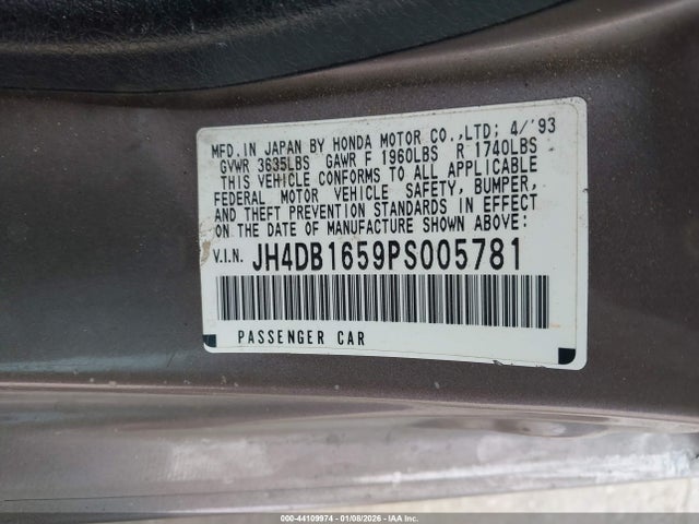 1993 ACURA INTEGRA JH4DB1659PS005781 Photo 8