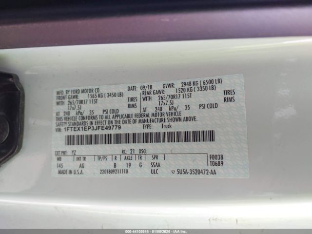 2018 FORD F-150 1FTEX1EP3JFE49779 Photo 8