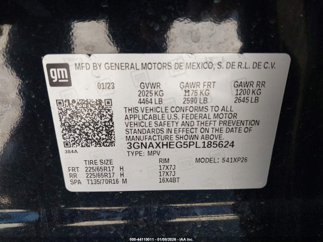 3GNAXHEG5PL185624 Chevrolet Equinox Fwd Ls