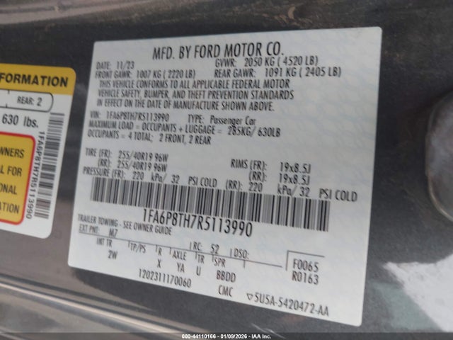 Ford Mustang Ecoboost Fastback 2024 1FA6P8TH7R5113990 Image 9