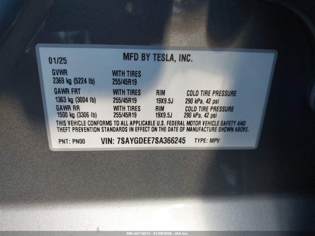 2025 TESLA MODEL Y 7SAYGDEE7SA366245 Photo 8