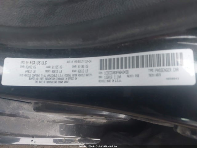 44110244 :رقم المزاد ، 1C3CCCAB3FN642458 vin ، 2015 Chrysler 200 Limited مزاد بيع