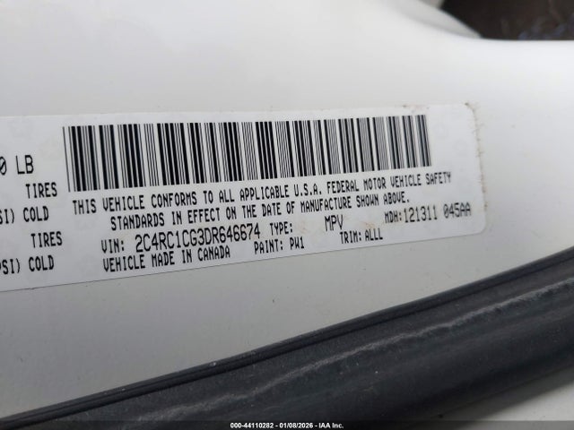 Aukcja sprzedaży 2013 Chrysler Town & Country Touring-l, vin: 2C4RC1CG3DR646674, numer aukcji: 44110282