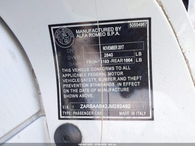 Alfa Romeo 4c Spider 2018 ZARBAAB42JM282492 Image 9