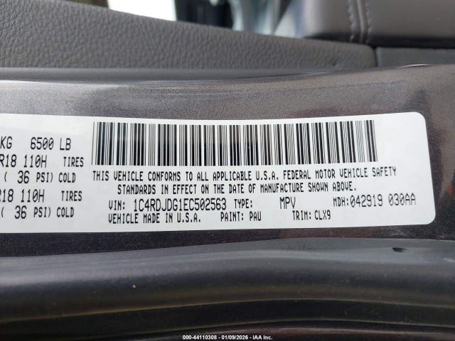 1C4RDJDG1EC502563 Dodge DURANGO LIMITED