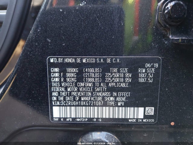Aukcja sprzedaży 2019 Honda Hr-v Sport, vin: 3CZRU6H18KG721087, numer aukcji: 44110354
