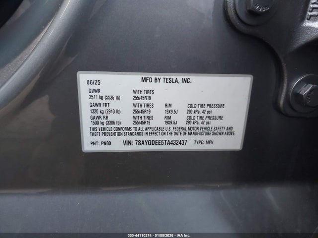 Продажа на аукционе авто 2026 Tesla Model Y Long Range Launch Series/premium All-wheel Drive, vin: 7SAYGDEE5TA432437, номер лота: 44110374