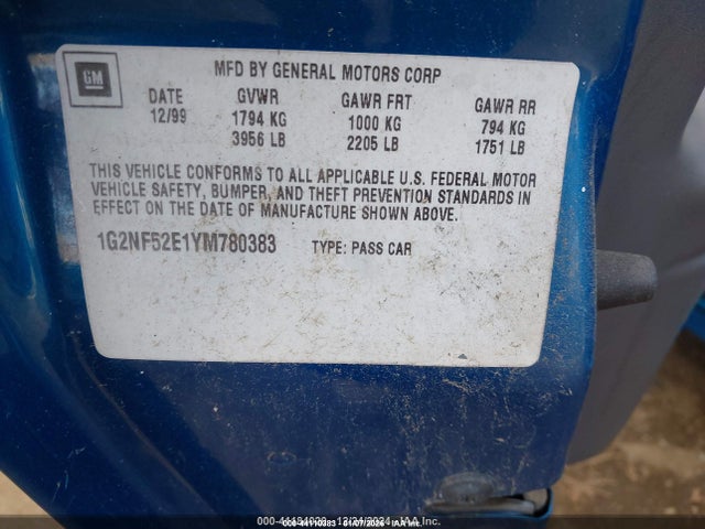 2000 PONTIAC GRAND AM 1G2NF52E1YM780383 Photo 8