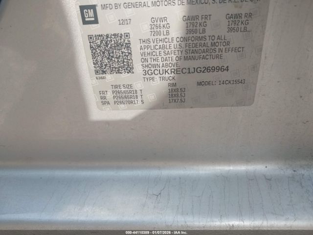 2018 CHEVROLET SILVERADO 1500 3GCUKREC1JG269964 Photo 8