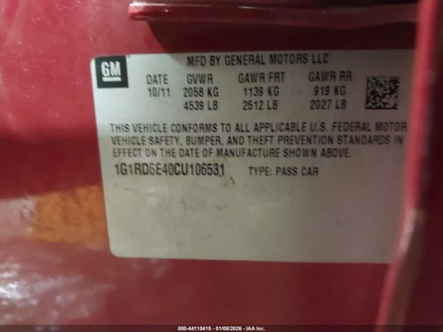 2012 CHEVROLET VOLT 1G1RD6E40CU106531 Photo 8