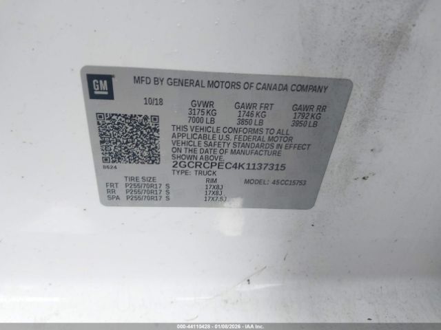 2019 CHEVROLET SILVERADO 1500 LD 2GCRCPEC4K1137315 Photo 8